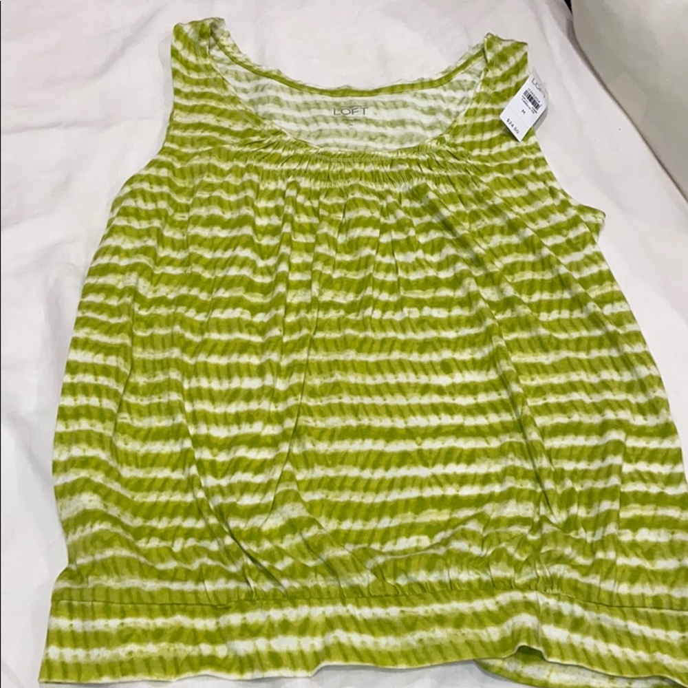 Loft tank top Medium lime tie dye